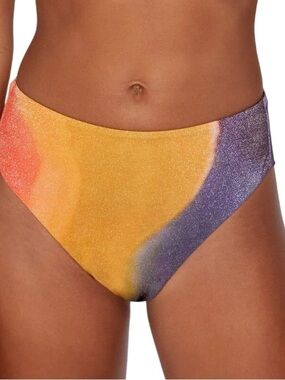 RVCA Ombre Shimmer Bikini Bottoms - Orange, Yellow, Purple nwt s